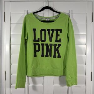 PINK VS Lime Green Sweatshirt